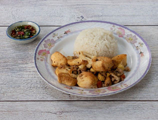 Fried Tofu with Pork 