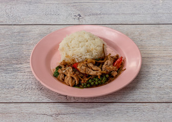 Spicy Pork with Stir Fried Vegetables and Rice 