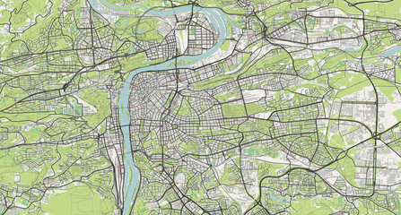 Obraz premium Detailed map of Prague, Czech Republic