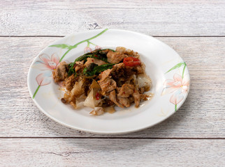 Fried Pork with Basil 