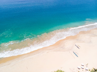 Aerial view to the beach and Indian ocean near Hikkaduwa, Sri Lanka