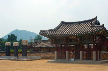 Royal tomb in Gimhae in summer