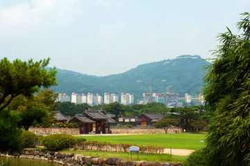 Naklejka premium Royal tomb in Gimhae in summer