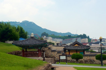 Royal tomb in Gimhae in summer