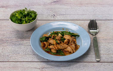 Fried Pork with Stir Fried Vegetables 