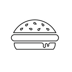 black burger icon. vector graphics  