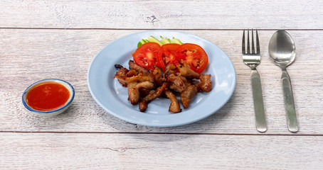 Sun Dried Fried Pork 