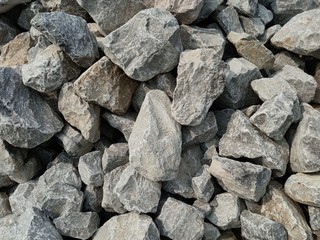 Abstract stones in construction Used in slope protection against soil collapse