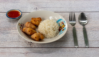 Chicken Nuggets with Rice 