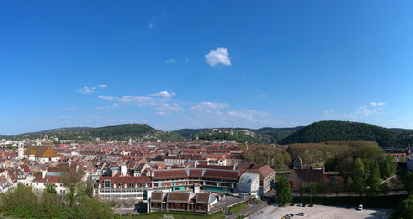 Vue aérienne du centre ville de Besançon en France