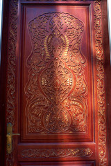 antique carved entrance street door