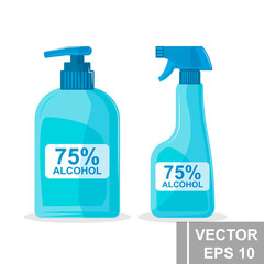 Antiseptic. Antibacterial. Treatment. For your design. Flat style