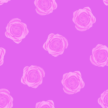 seamless pattern of pink roses