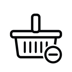 Restriction shop basket icon. Outline restriction shop basket vector icon for web design isolated on white background
