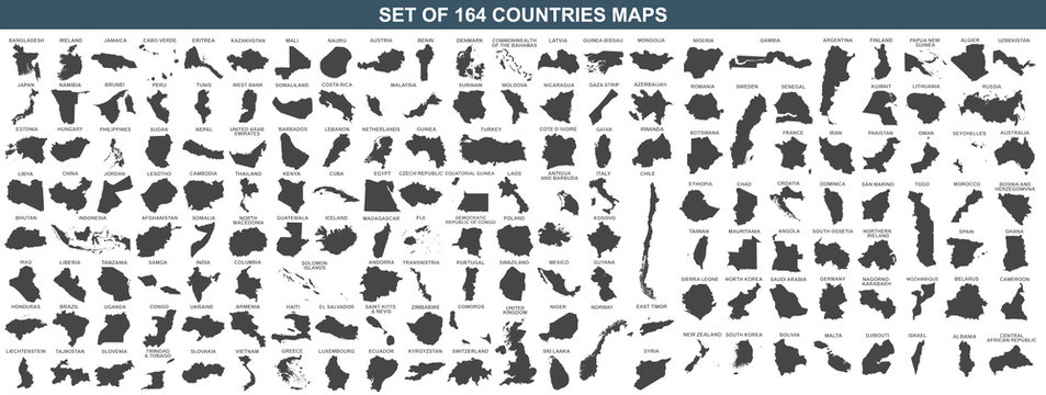 Big Set Of 164 Countries Maps 