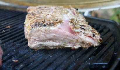 grilled steak on a grill