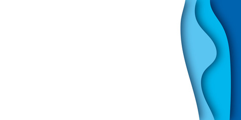 simple blue paper cut background . abstract blue paper cut background vector illustration with text space or copy space