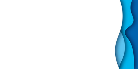 simple blue paper cut background . abstract blue paper cut background vector illustration with text space or copy space