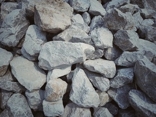 Abstract stones in construction Used in slope protection against soil collapse