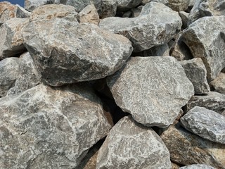 Abstract stones in construction Used in slope protection against soil collapse