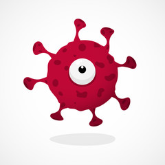 Coronavirus character design. Covid-19 bacteria. Vector illustration