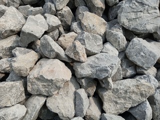Abstract stones in construction Used in slope protection against soil collapse