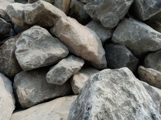 Abstract stones in construction Used in slope protection against soil collapse