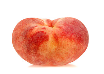 Fresh chinese flat donut peach isolated on white with clipping path