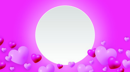 Happy Valentine's day background with heart and present composition for a trendy banner, poster or greeting card