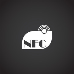 NFC related icon on background for graphic and web design. Creative illustration concept symbol for web or mobile app