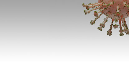 Group of virus cells, coronavirus 2019 outbreak (covid19), 
Wuhan - China virus disease infection in white background, self quarantine, 
coronavirus outbreak concept,3D illustration. copy space banner