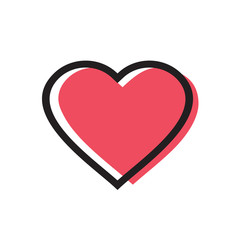 Red heart logo template, love icon design - Vector