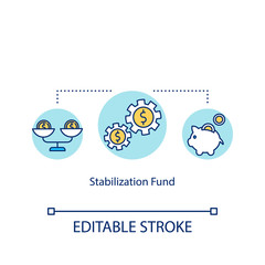 Stabilization fund concept icon. Financial crisis management, prevention idea thin line illustration. National economy maintenance mechanism. Vector isolated outline RGB color drawing. Editable stroke
