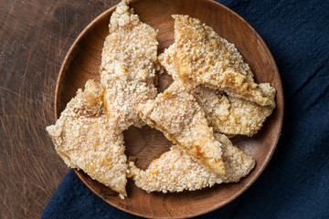 A pile of delicious salt crispy chicken