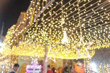 Star street light against twilight background