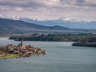 View of Ullibarri-Gamboa, near Vitoria-Gasteiz, Basque Country, Spain