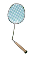 Torn badminton racket