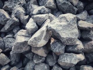 Abstract stones in construction Used in slope protection against soil collapse