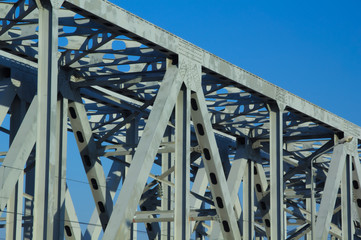 bridge over the river, steel bridge construction
