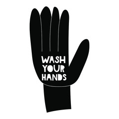 Wash your hands. Modern illustration with lettering