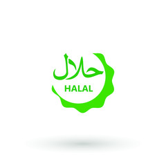 Halal logo icon vector. Halal food emblem .Sign design. Certificate tag. Food product dietary label for apps and websites
