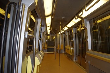 Intérieur d'une rame de métro de Rennes