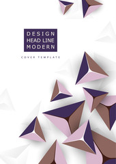 Obraz premium Abstract colorful background with geometric elements. Flying pyramids, triangles. Minimal cover design. Template for your corporate design. Vector