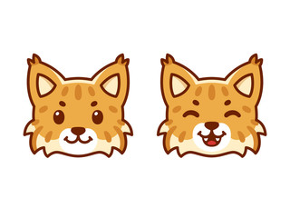 Cute cartoon bobcat face © sudowoodo