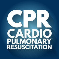 CPR - Cardiopulmonary Resuscitation acronym, medical concept background