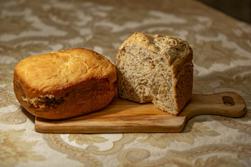 Homemade freshly baked hot bread with a delicious crisp