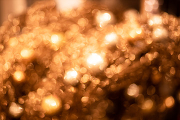golden christmas lights blure bokeh
