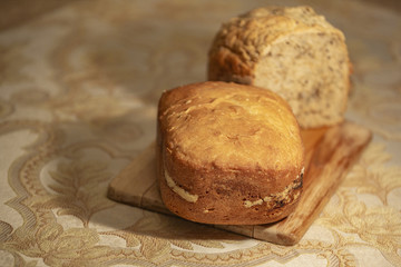 Homemade freshly baked hot bread with a delicious crisp