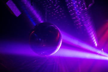 disco-ball reflected in purple light