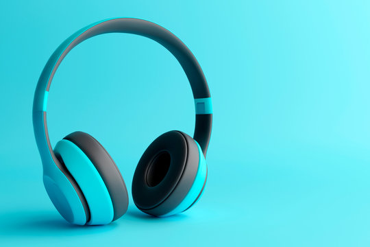 3d render of headphones image in minimal style
